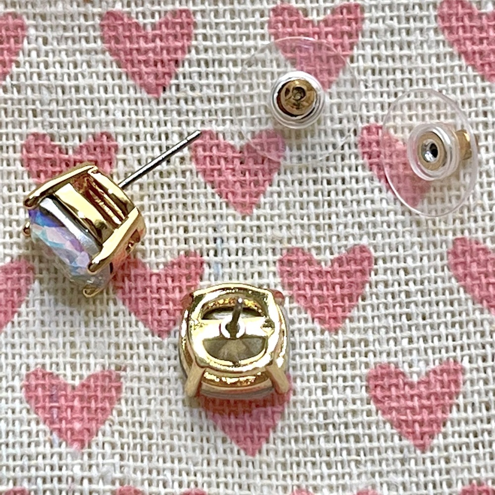 kate spade ♠️ Iridescent Square Earrings with Golden Setting - Picture 7 of 11